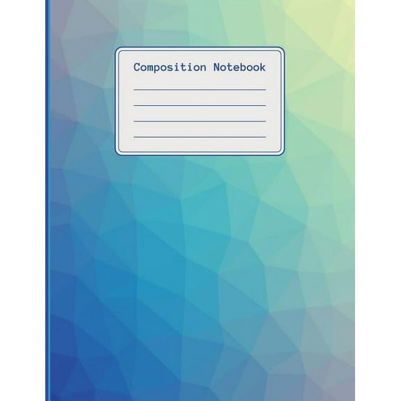 Composition Notebook: 120 pages college ruled notebook, ideal for students, title and date boxes, 8.5x11, high quality paper, back to school, green / blue triangle, tessellation (Paperback)