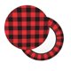 thumbnail image 2 of Disketp Buffalo Plaid Red Black Funda Redonda para Taburete, Funda de Cojín para Silla de Bar Suave y Elástica-12 inch, 2 of 7