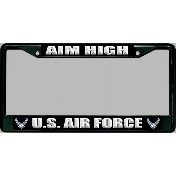 U.S. Air Force Aim High Black License Plate Frame