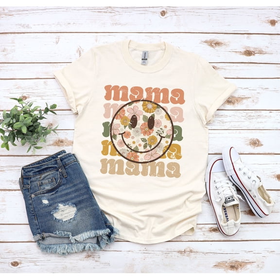 Retro Mama T-shirt Vintage Pregnancy Announcement Shirt Mom Shirts Gift Female Large