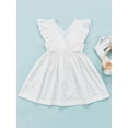 thumbnail image 4 of DOPI Toddler Baby Girls Ruffle Dress Cute Summer Sundress Beach Princess Dresses White 2-3 Years, 4 of 5