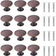 thumbnail image 1 of Set Of 12 Vintage Chic Cupboard Knobs - Antique Kitchen Cupboard Pulls - 30mm Round Door Knobs - Red Bronze, 1 of 5
