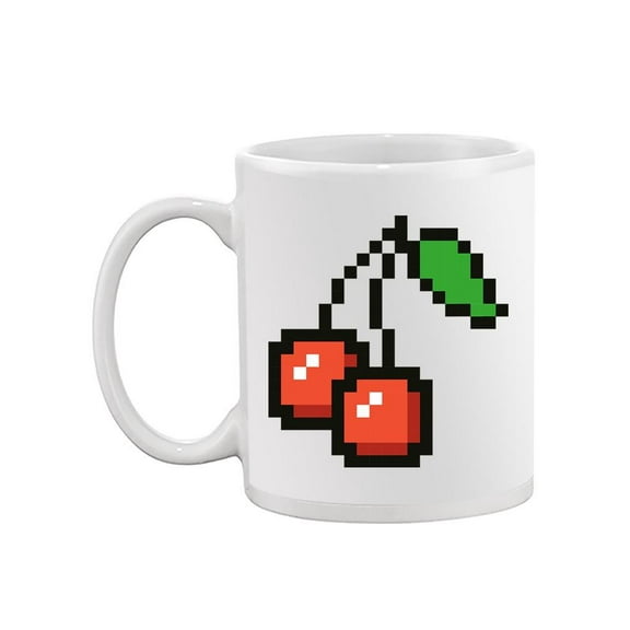 Cherries Pixel Design. Mug  -Image by Shutterstock,