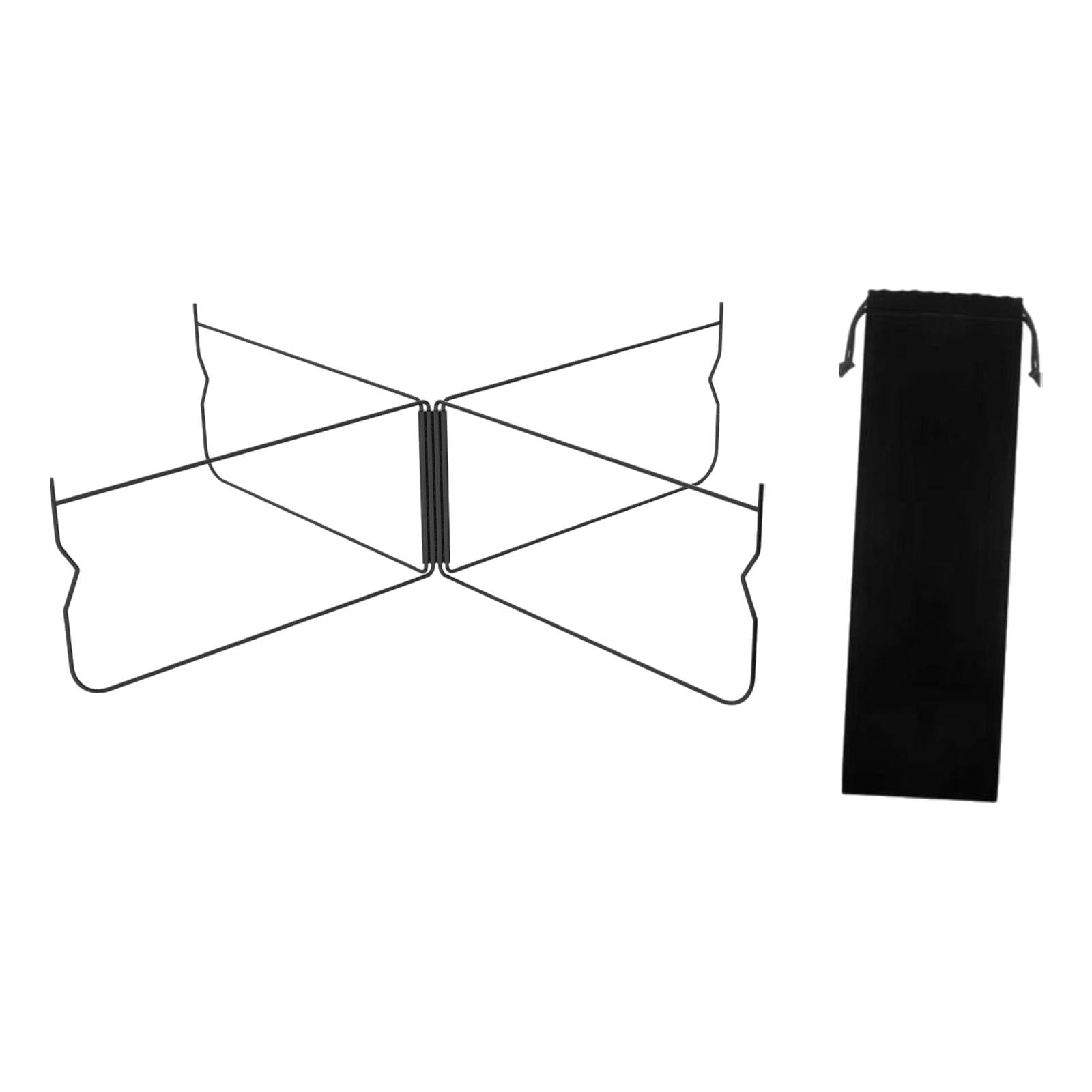 harayaa Foldable Stand Compact Metal Suitcase Rack for Outdoor Fishing Travel Black Curved