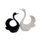 thumbnail image 3 of 2x estatuas de cisne figuras de animales regalos de cumpleaños adornos de resina decorativa esculturas de San Valentín para bookshelf cafe gabinete de Negro, 3 of 8