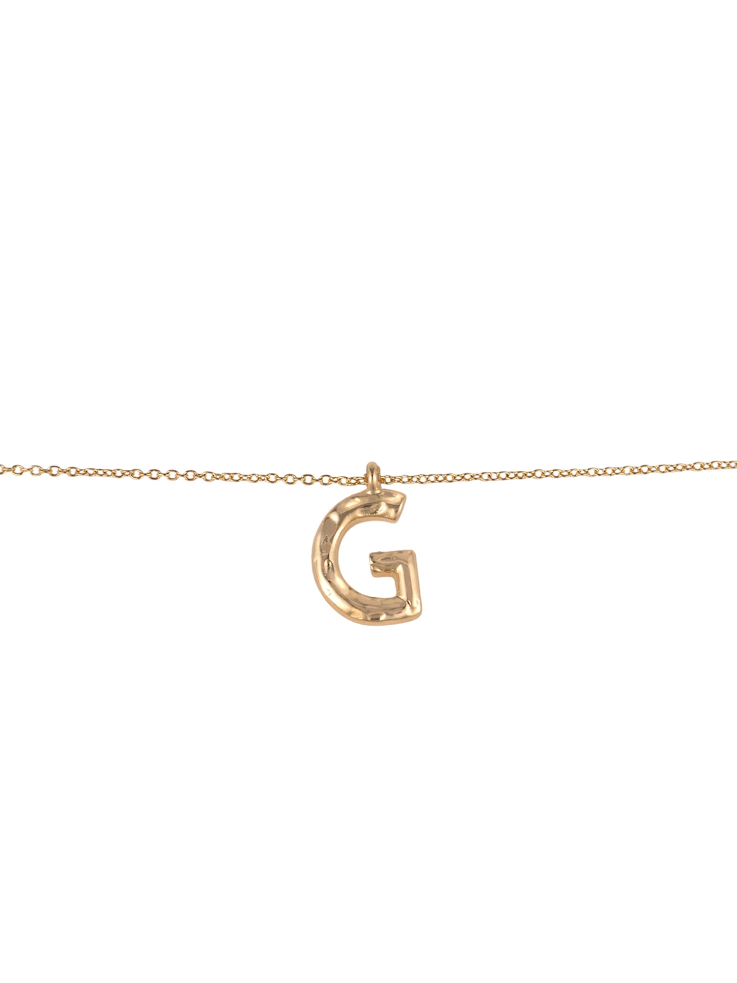 Time and Tru Goldtone Hammered Initial "G" Pendant Necklace