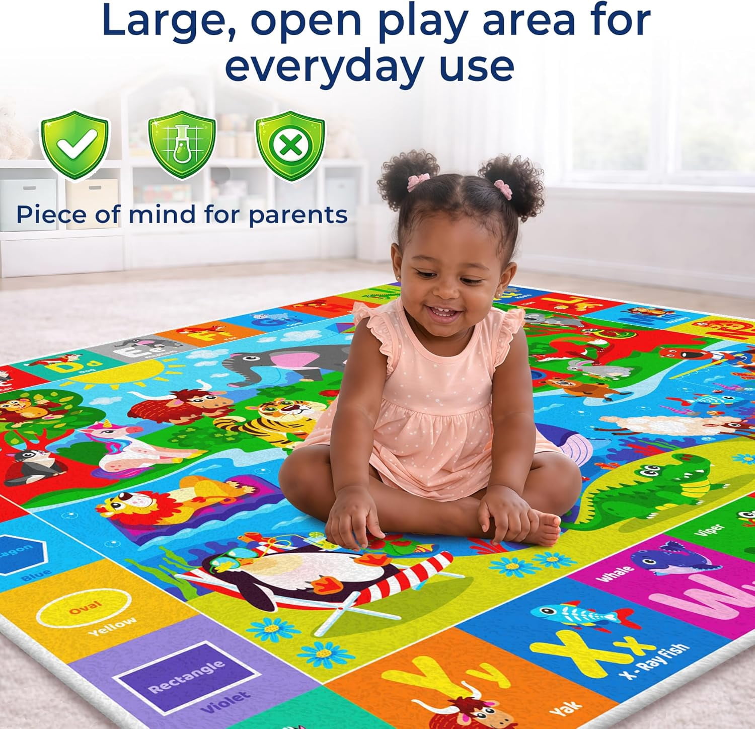 Quokka Baby Mat for Floor Play for Babies 6-12 Months – Super Soft Baby Floor Play Mat for Toddlers 1-3 – Extra Large Thick Plush Rug for Nursery