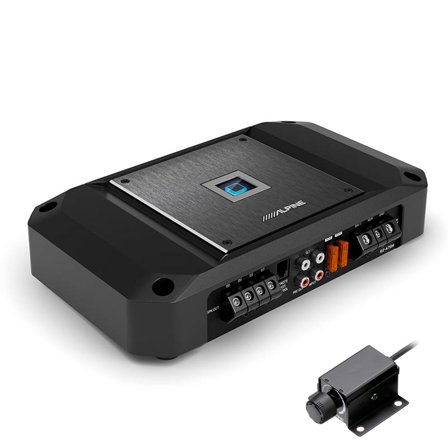Alpine R2-A75M R-Series Mono Subwoofer Amplifier & RUX-KNOB.2 Remote Bass Knob Bundle