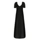 thumbnail image 4 of Vestido largo de verano de manga corta para mujer tallas grandes: vestido largo informal con bolsillos, cuello redondo, tejido de rayón elástico, tallas S-6XL, ideal para la playa o una fiesta, 4 of 4