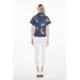 thumbnail image 2 of Women's Hawaiian Lady Aloha Shirt in Christmas Santa in Hawaii Navy L, 2 of 5