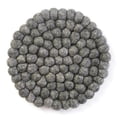thumbnail image 1 of Global Groove GLG50052-01L Hand Crafted Felt Ball Trivets, Round - Dark Grey, 1 of 4