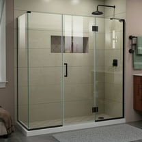 DreamLine Unidoor-X 69 1/2 in. W x 34 3/8 in. D x 72 in. H Frameless Hinged Shower Enclosure in Satin Black