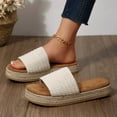 thumbnail image 5 of ShiShine Women's Woven Strap Espadrille Slide Sandals Casual Open-Toe Soft Thick-Soled Sandals, 5 of 8