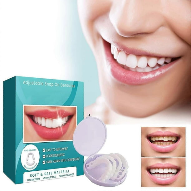 Denture Teeth Temporary Fake Teeth For Snap On Instant & Confidence Smile, Dental Veneers For Temporary Teeth Restoration