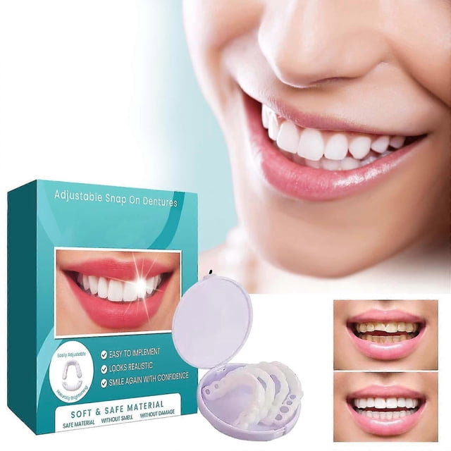 Denture Teeth Temporary Fake Teeth For Snap On Instant & Confidence Smile, Dental Veneers For Temporary Teeth Restoration