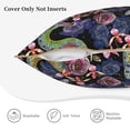 thumbnail image 5 of Xecao Snake And Flower Print Soft Velvet Decorative Throw Pillow Covers, Square Cushion Cases for Bed, Sofa, Living Room, Car, and Indoor Outdoor Use-18"x18", 5 of 8