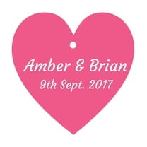 100 PCS Personalized Wedding Favor Gift Hang Tags Custom Name Heart Shape Paper Tags