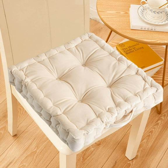 Thick Office Pressure Relief Floor Cushion with Handles - Beige Floor Pillow Seat, Comfortable Sofa Tatami Mat, Soft for Office, Home, Living Room and Bedroom Use, Easy to carry and Clean, 1pc