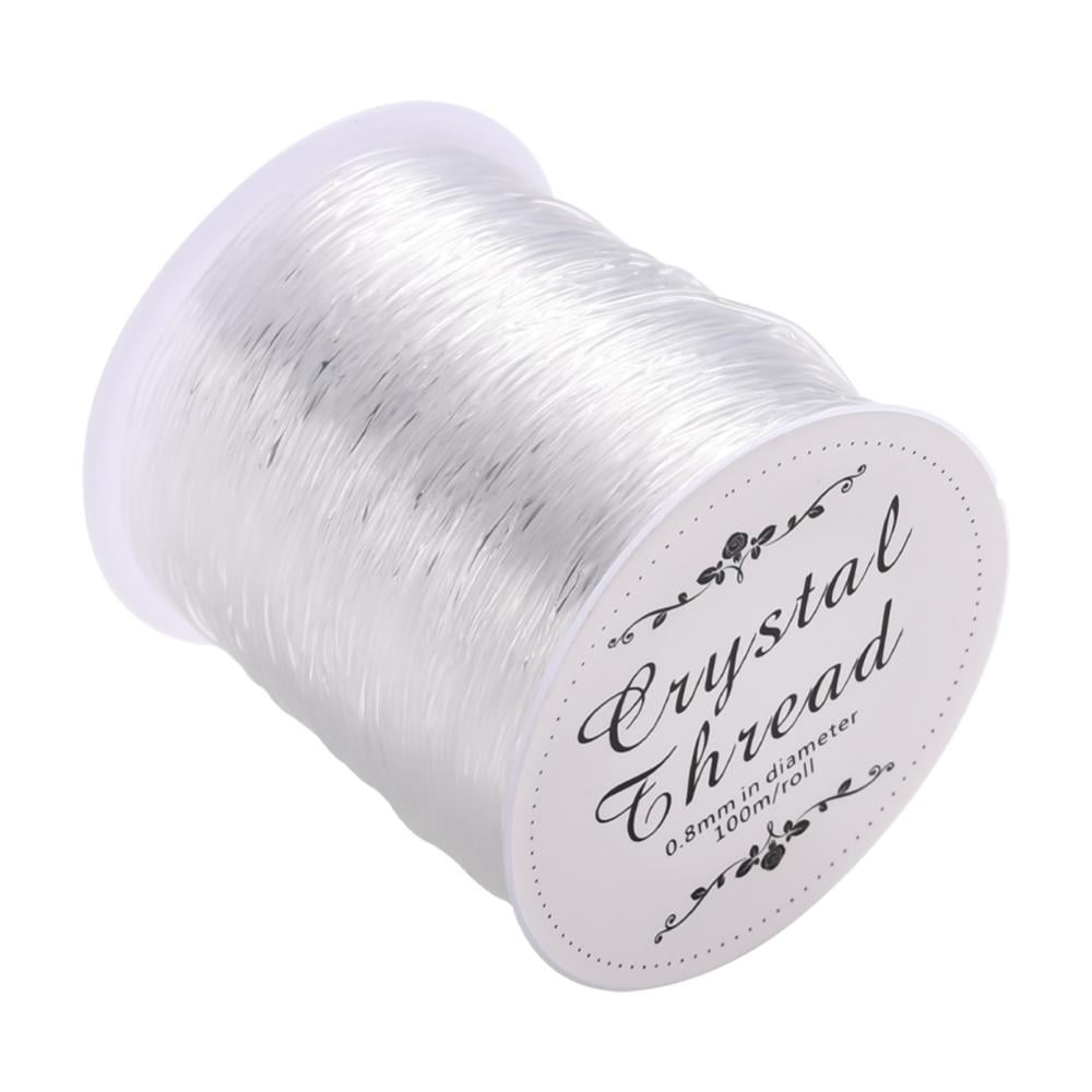 Elastic Thread Stretch Bracelet String Round Clear 0.8mm about 109.36 yards(100m)/roll