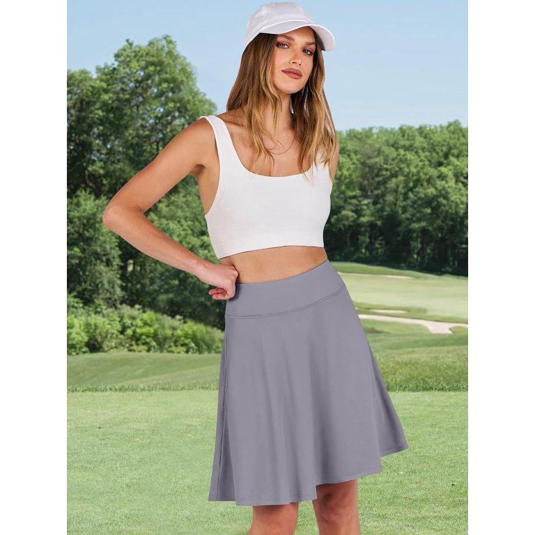 Knee Length Skorts Skirts for Women 2024 Summer High Waisted