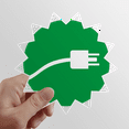 thumbnail image 1 of Green Plug Cable Charge Cable Pattern Sun Vinyl Autocollant Bagages Graffiti Fleur Autocollant, 1 of 3