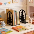 thumbnail image 6 of Book Stopper, 2-Pack Black Metal Decorative Bookends, Tree Shape Heavy Duty Holder, Book Support for Home Office Shelf Desk, 6 of 6