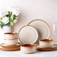 thumbnail image 2 of Ceramic Dinnerware Sets for 4,12-Piece Plates and Bowls,Handmade Reactive Glaze Dishes Set,Chip Resistant and Scratch Resistant | Oven Dishwasher & Microwave Safe,Service for 4-Kahki, 2 of 6
