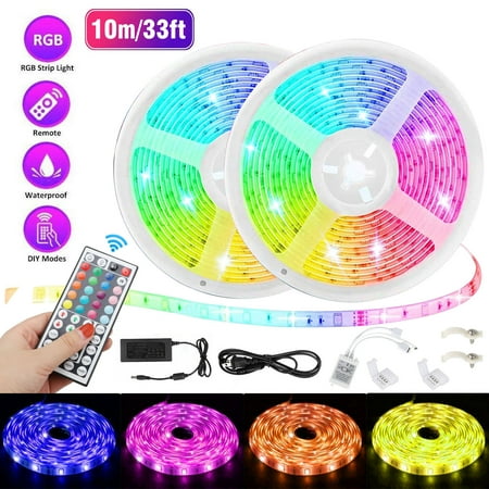 Led Strip Light, EEEkit 32.8ft 10M 600LEDs Flexible Tape Lights,Color Changing RGB SMD 3528 LED Strip Light Kit with 44...