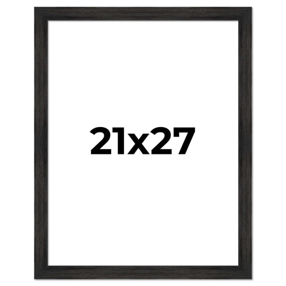 21x27 Distressed/Aged Black Complete Wood Picture Frame with UV Acrylic, Foam Board Backing, & Hardware