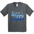 thumbnail image 3 of Inktastic Happy Holidays Blue Snowflakes Youth T-Shirt, 3 of 5