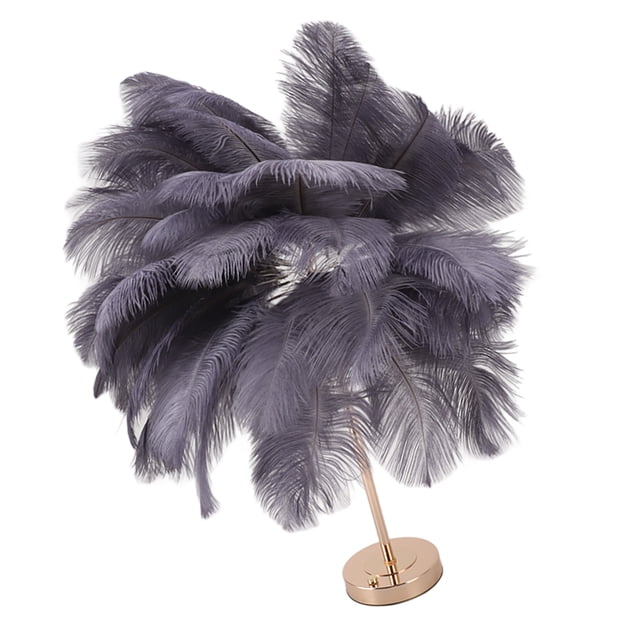 Lampe de Table en Plumes, Interrupteur Tactile à Intensité Réglable, Lampe Moderne en Plumes d'Autruche avec 3 Températures de Couleur et Port USB, Lampe de Chevet Décorative Élégante et Romantique pour Chambre, Salon, Mariage