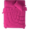 thumbnail image 3 of 3 Piece Luxury U Shape Pattern Comforter By D.N.G. BEDDINGS Set Premium Super Soft, 1000 Thread Count 100% Egyptian Cotton Oversized Super King Size Hot Pink Color, 3 of 9