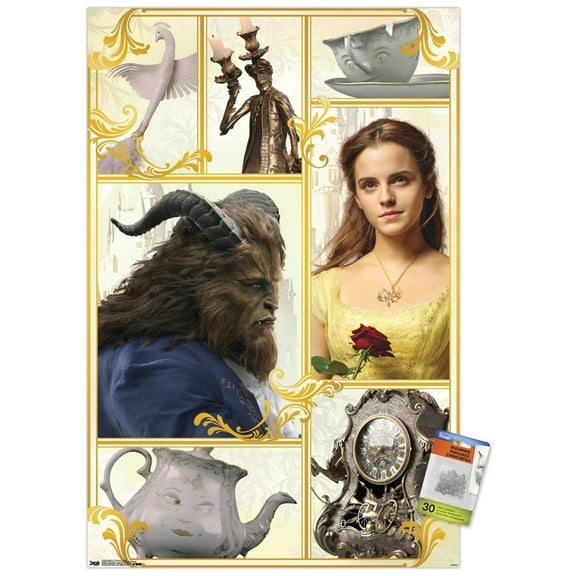 Disney Beauty And The Beast - Group Wall Poster with Push Pins, 22.375" x 34"