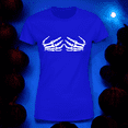 thumbnail image 3 of Playera Blusa Con Manos De Esqueleto Halloween Dia De Muertos Color Azul Talla Chica Marca Emil SaEs, 3 of 4