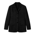 thumbnail image 5 of ClodeEU Women's Faux Suede Notched Lapel Long Sleeve Blazer Jacket,Casual Loose Work Coat ,Women's Plus XXL, 5 of 6