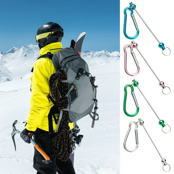 sunsanly DIY Beads Climbing Carabiner Heavy Duty Metal Lightweight Portable Outdoor Hiking Camping Backpacking D-shaped Ring Buckle Snap Hook Clip