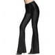 thumbnail image 1 of Women's 70s Mermaid Shiny Metallic Flare Leg Pants Hippie Metallic Pants Yoga Trousers S-2XL, 1 of 3