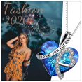 thumbnail image 4 of Collar con colgante de corazón infinito YONGSHENG con cristal de piedra natal azul, 4 of 4