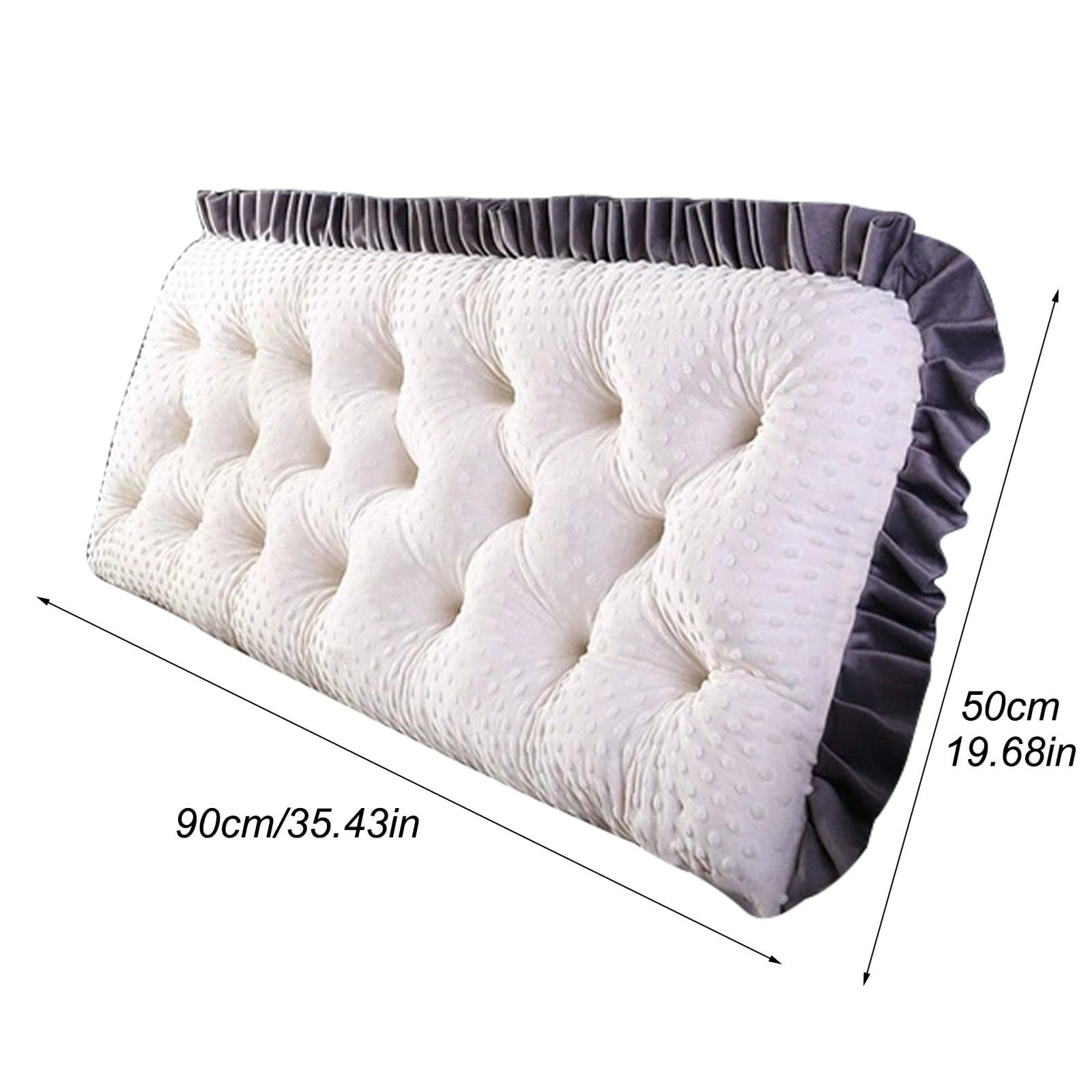Velvet Headboard Wedge Pillow King Double Size Backrest Cushion for Bed with Removable Washable Cover Bedside Support Bolster Reading Pillow for Daybed Bunk Bed Dorm