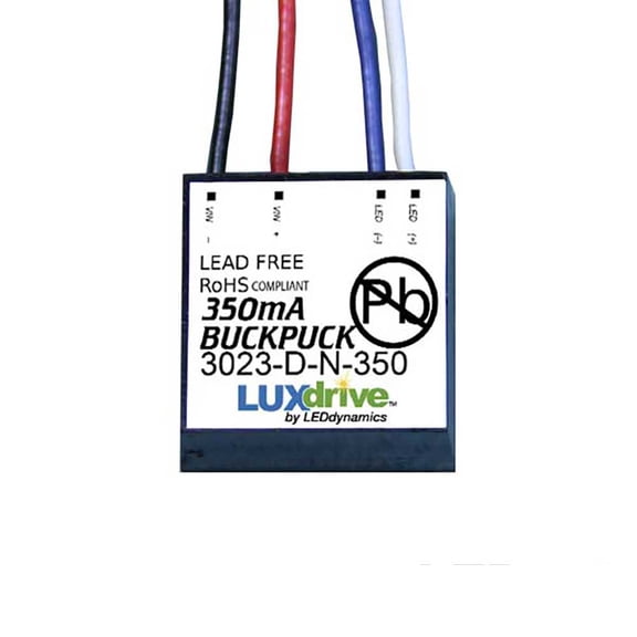 LuxDrive Wired BuckPuck - 350mA Constant Current LED Driver without Dimming