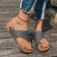 thumbnail image 2 of Hopeusnice Wedges Shoes for Women Thick-Soled Platform Wedge Heel Breathable Soft Non-Slip Open Toe Women's Wedges Shoes PU Materials Summer Shoes Trendy Flexible Walking Shoes Gray 38, 2 of 9