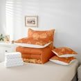 thumbnail image 6 of Castle Fairy Orange Floral Bowknot Twin Bedding Sets 7-Piece for Children Teens Adults,Bohemian Chic Floral Damask Bedding Comforter Set,Boho Traditional Flower Vintage Aesthetic Sheet Sets, 6 of 8