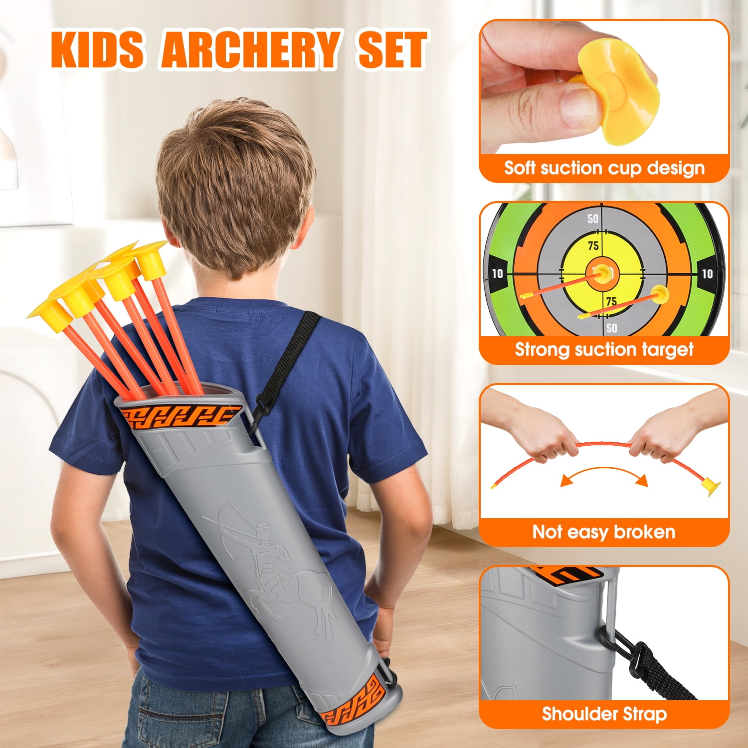 Huge Wave 2 pack Bow and Arrow Set for Boys, Ultimate Glow Archery & Shooting Set, with Standing Target & Quivers, Christmas Outdoor Toys Gift for Kids  Aged 6-12