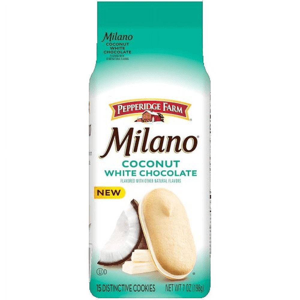 Pepperidge Farm Milano White Chocolate Coconut Flavored Cookies, 7 oz (6Pack)