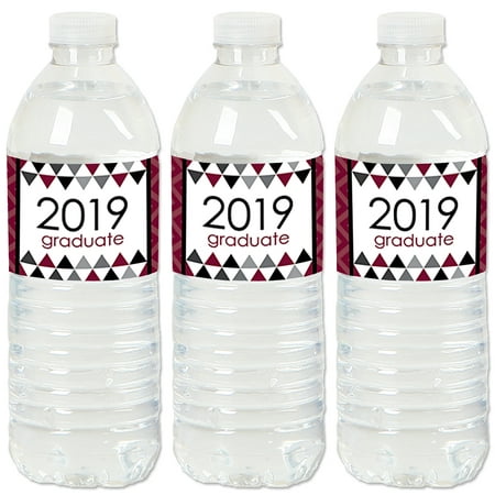 Maroon Grad - Best is Yet to Come - 2019 Burgundy Graduation Party Water Bottle Sticker Labels - Set of