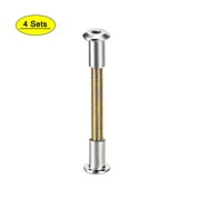 M6 Hex Socket Screw Post Binding Binder Fastener, Carbon Steel Nickel Plated, 4 Sets