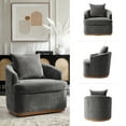 thumbnail image 4 of Tina's Home Modern Chenille Swivel Accent Chair Set of 2, 360° Barrel Chairs with Lumbar Pillow Gray, 4 of 6