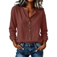 thumbnail image 2 of NominalSnugCotton Linen Button down Shirts for Women Dressy Casual V Neck Long Sleeve Lightweight Work Blouses Shirts, 2 of 8