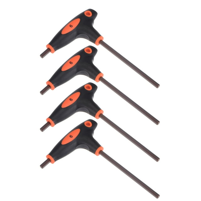 Unique Bargains Clé Hexagonale 6mm Poignée en T Clé à Double Extrémité, Acier S2 Métrique Lot de 4