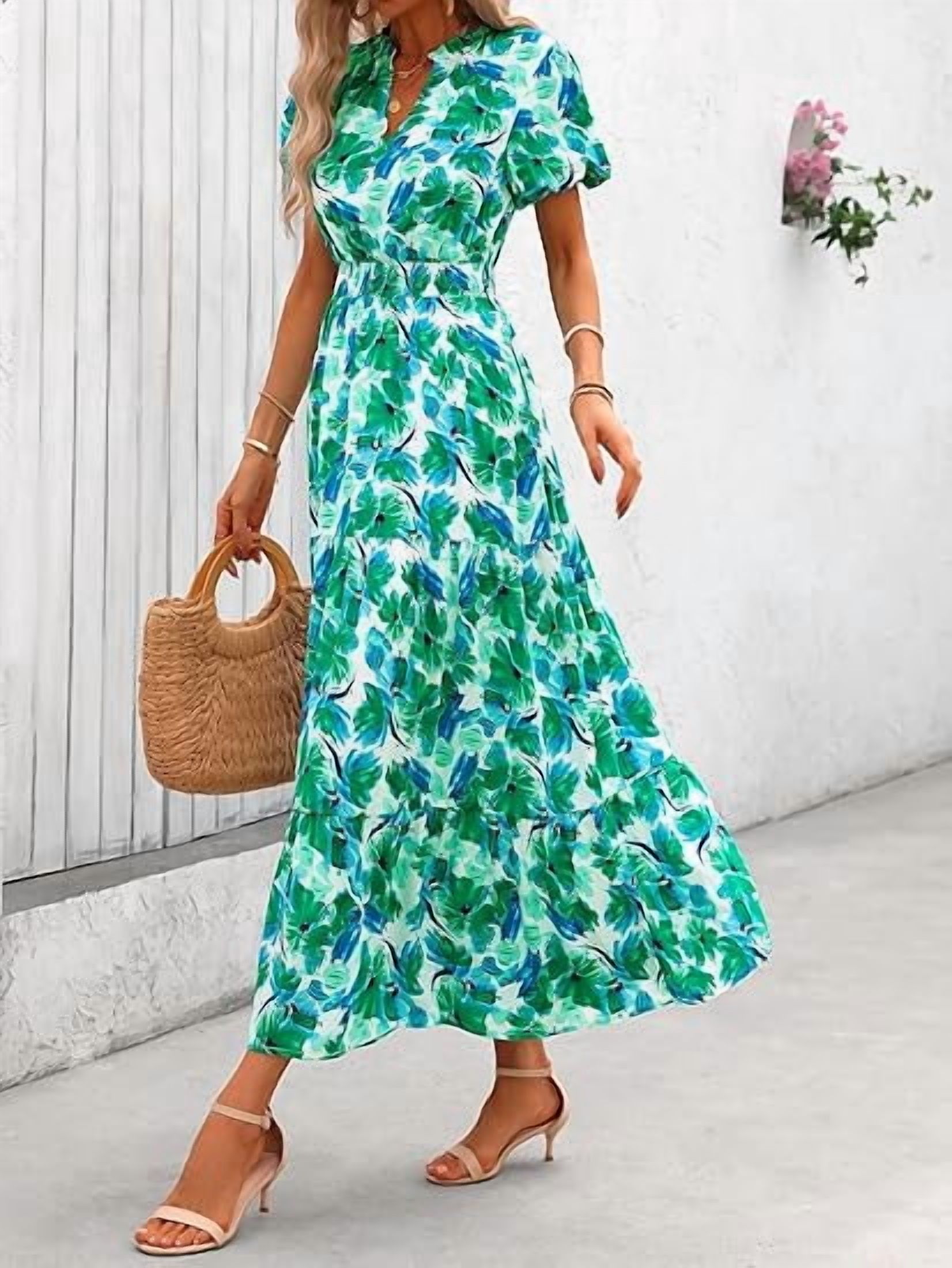 PRETTYGARDEN Women's Boho Maxi Dress, Floral photo 3